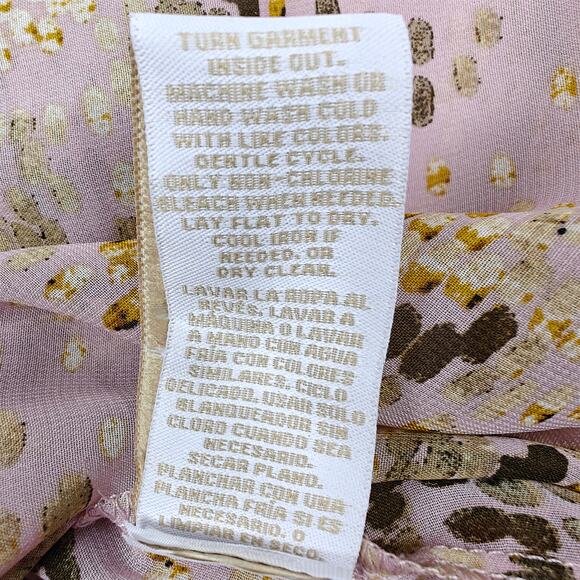 Hope & Harlow Pink Sheer Floral Blouse Oversized Sleeves Size S NEW - Picture 7 of 8